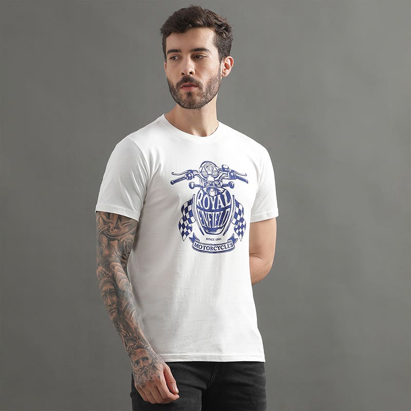 ROYAL ENFIELD CLASSIC TANK T SHIRT WHITE