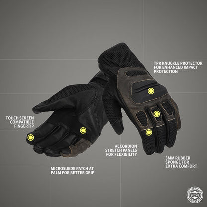 ROYAL ENFIELD CRAGSMAN GLOVES BLACK & BROWN