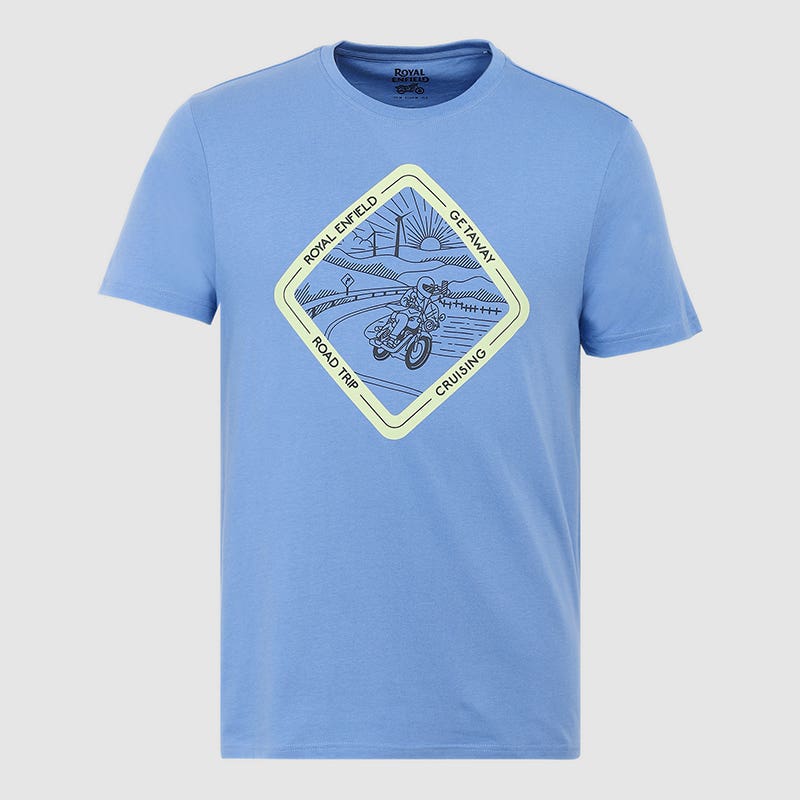 ROYAL ENFIELD CRUISING GETAWAY T SHIRT BLUE