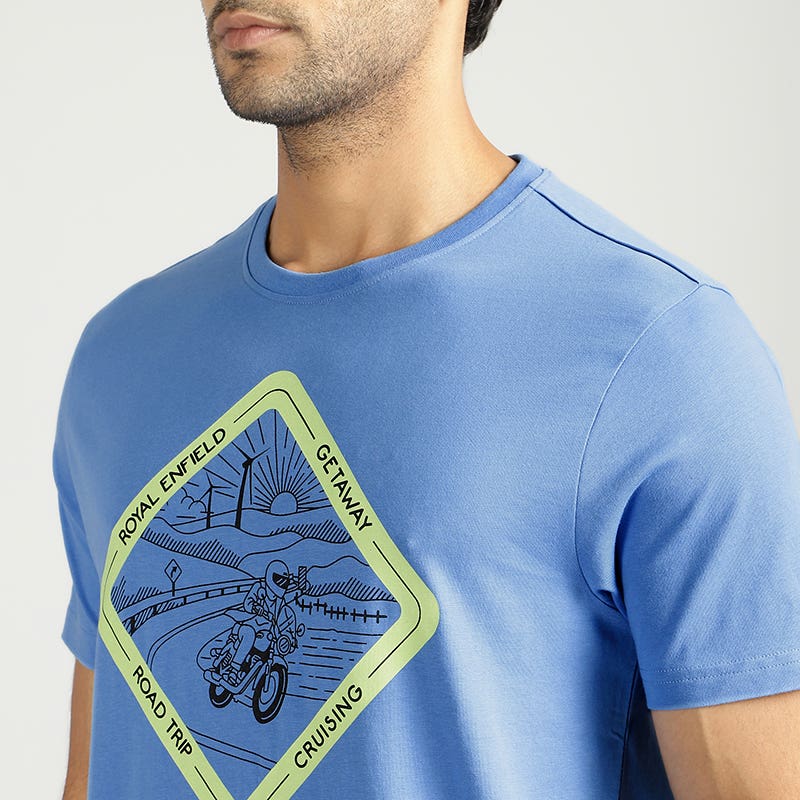 ROYAL ENFIELD CRUISING GETAWAY T SHIRT BLUE