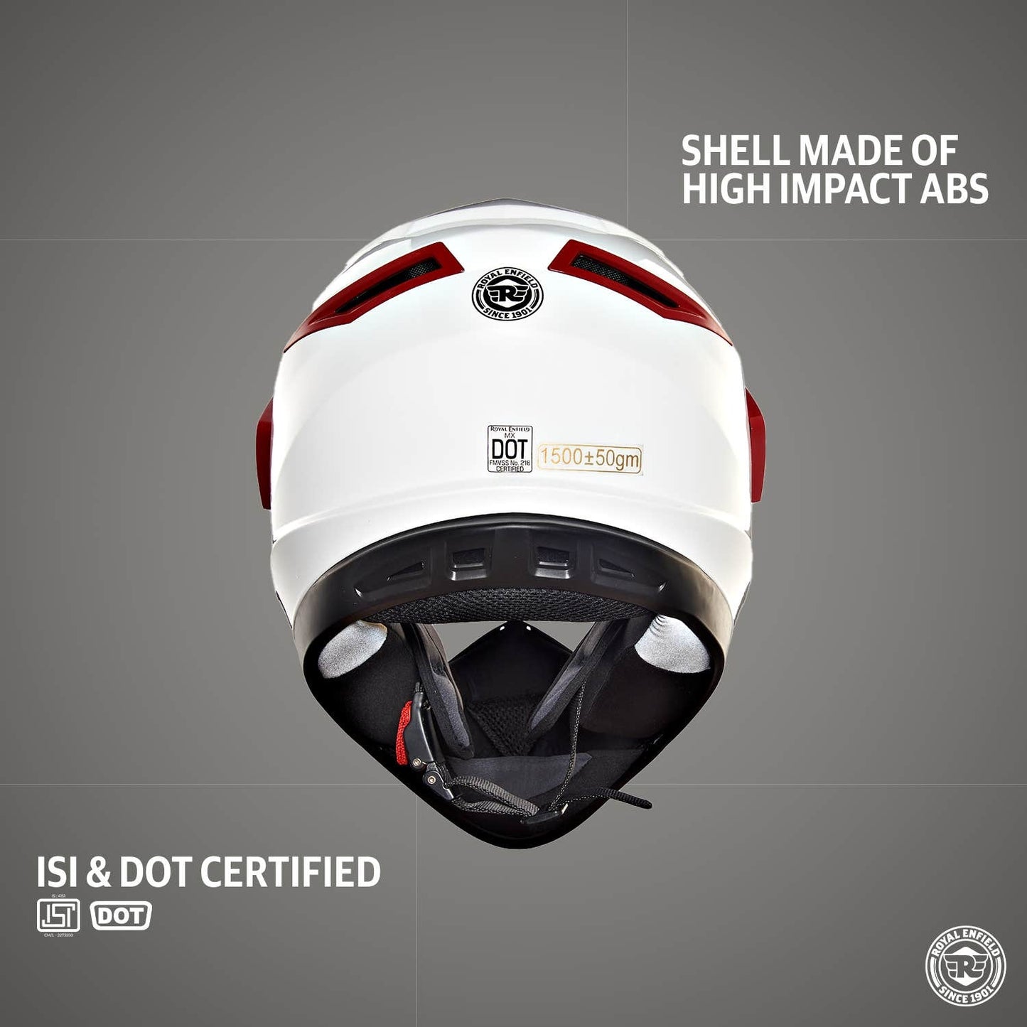 ROYAL ENFIELD ESCAPADE HELMET WITH CLEAR VISOR WHITE & RED