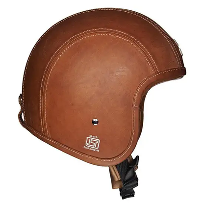 ROYAL ENFIELD GRANADO LEATHER OPEN FACE HELMET TAN