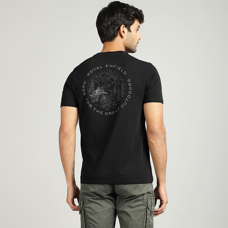 ROYAL ENFIELD GREAT OUTDOORS REFLECTIVE TSHIRT BLACK