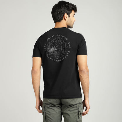 ROYAL ENFIELD GREAT OUTDOORS REFLECTIVE TSHIRT BLACK