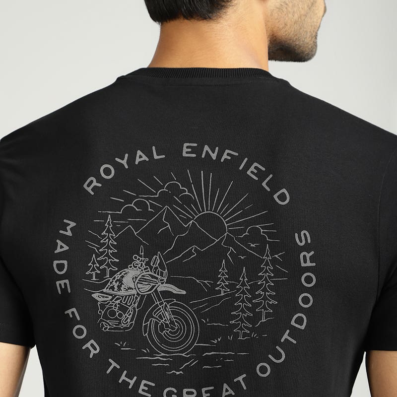 ROYAL ENFIELD GREAT OUTDOORS REFLECTIVE TSHIRT BLACK