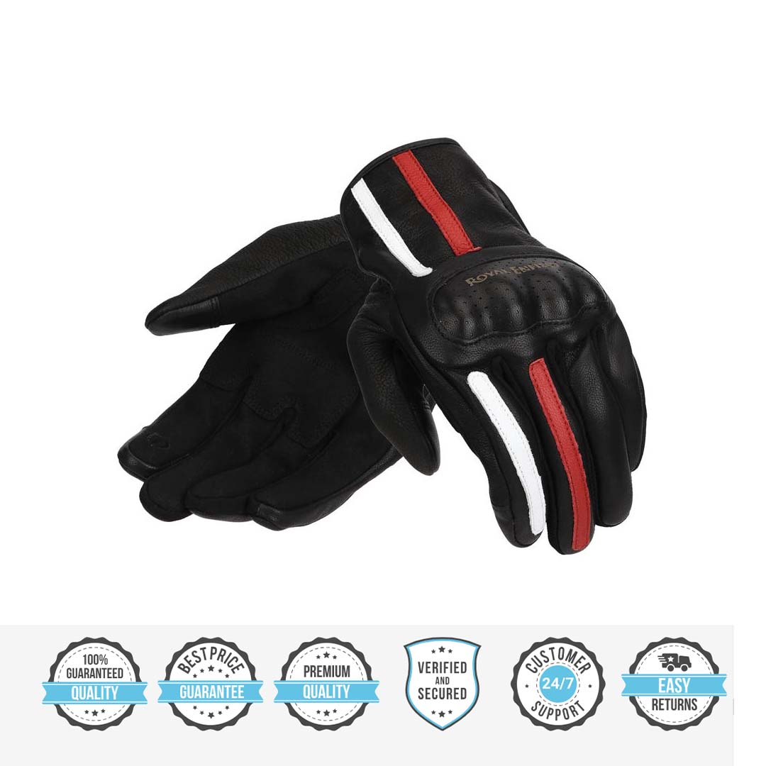 ROYAL ENFIELD GRITTY GLOVES BLACK / RED / WHITE