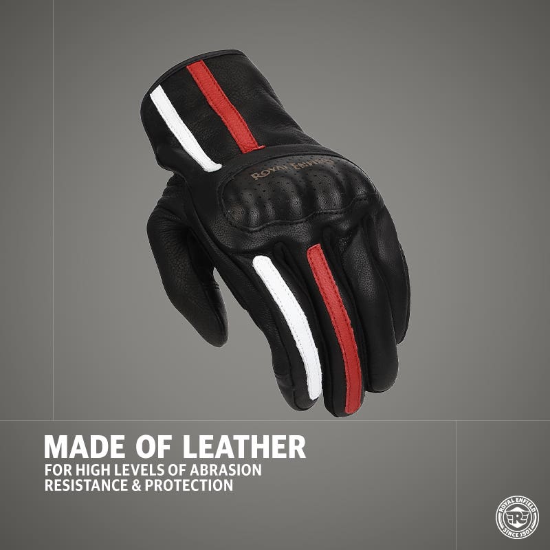 ROYAL ENFIELD GRITTY GLOVES BLACK / RED / WHITE