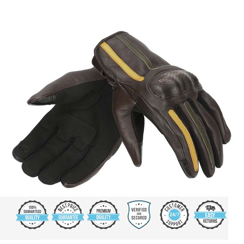 ROYAL ENFIELD GRITTY GLOVES BROWN & YELLOW