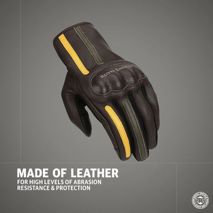 ROYAL ENFIELD GRITTY GLOVES BROWN & YELLOW