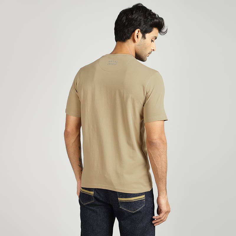 ROYAL ENFIELD HIGHWAY SIGNAGES T SHIRT LIGHT BROWN