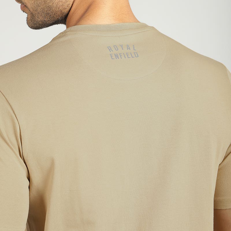 ROYAL ENFIELD HIGHWAY SIGNAGES T SHIRT LIGHT BROWN