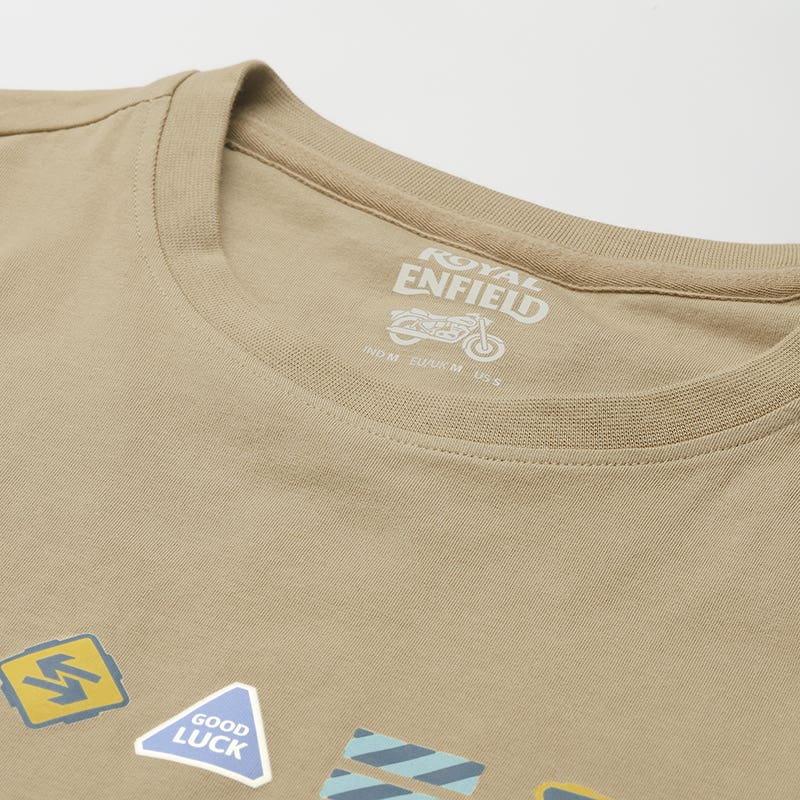 ROYAL ENFIELD HIGHWAY SIGNAGES T SHIRT LIGHT BROWN