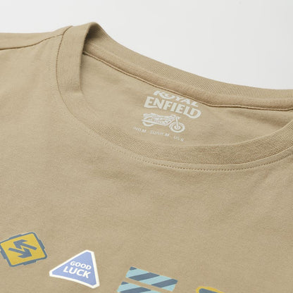 ROYAL ENFIELD HIGHWAY SIGNAGES T SHIRT LIGHT BROWN