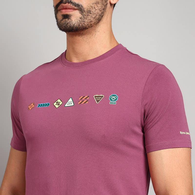 ROYAL ENFIELD HIGHWAY SIGNAGES T SHIRT PURPLE