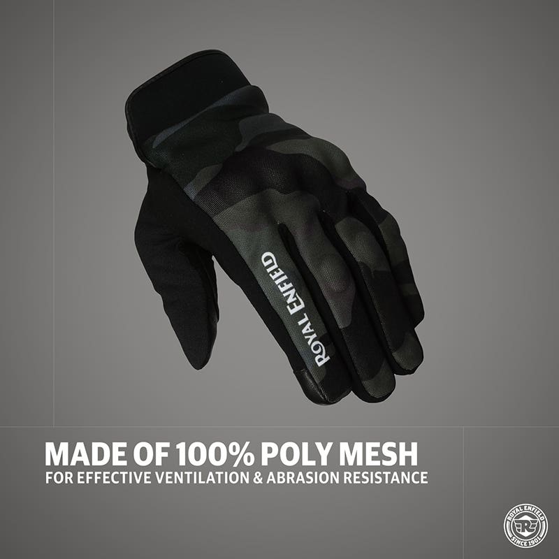 ROYAL ENFIELD INTREPID GLOVES OLIVE CAMO