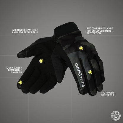 ROYAL ENFIELD INTREPID GLOVES OLIVE CAMO