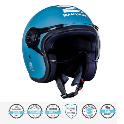 ROYAL ENFIELD JET OPEN FACE MLG HELMET MATT SQUADRON BLUE