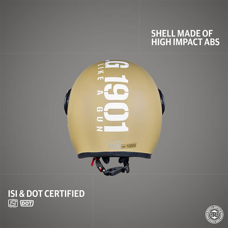 ROYAL ENFIELD JET OPEN FACE MLG HELMET WITH CLEAR VISOR MATT DESERT STORM