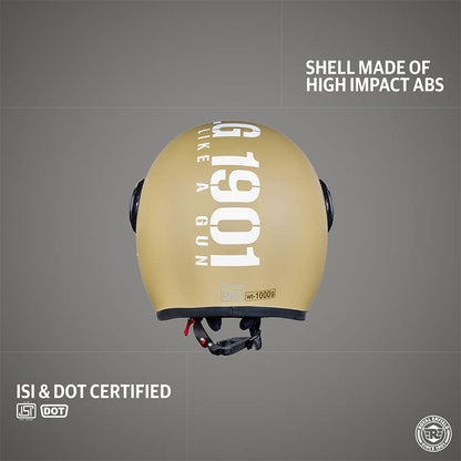 ROYAL ENFIELD JET OPEN FACE MLG HELMET WITH CLEAR VISOR MATT DESERT STORM