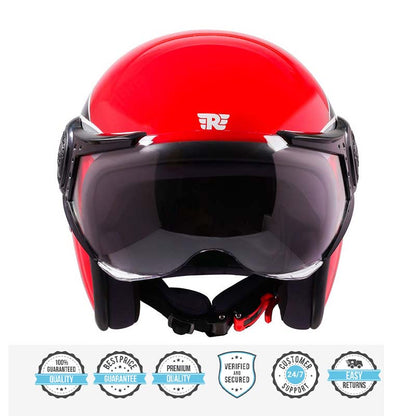ROYAL ENFIELD JET OPEN FACE SONIC HELMET RED