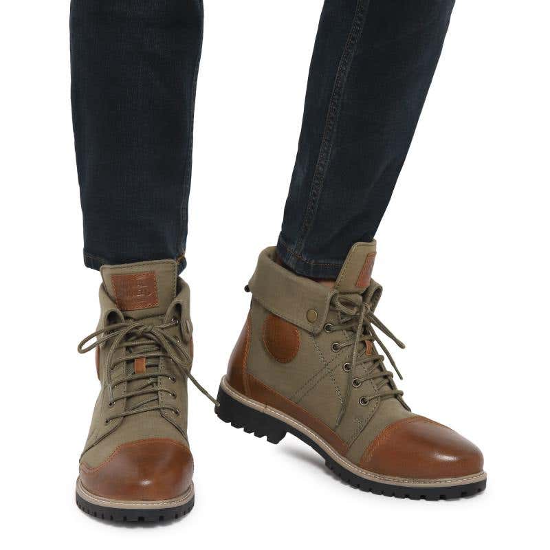 ROYAL ENFIELD KARGIL BOOTS LIGHT OLIVE & TAN