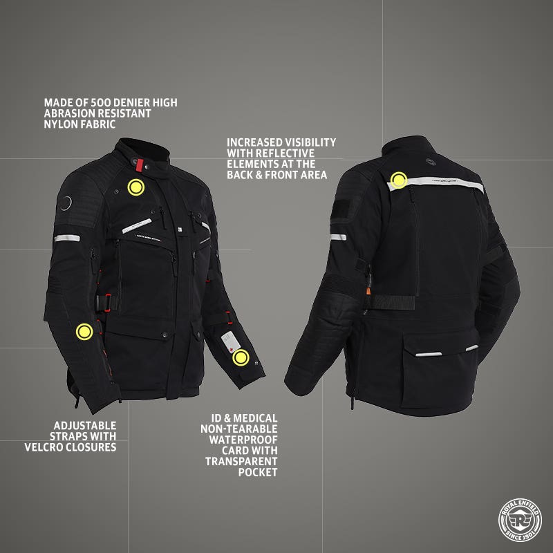 ROYAL ENFIELD NIRVIK V2 RIDING JACKET BLACK