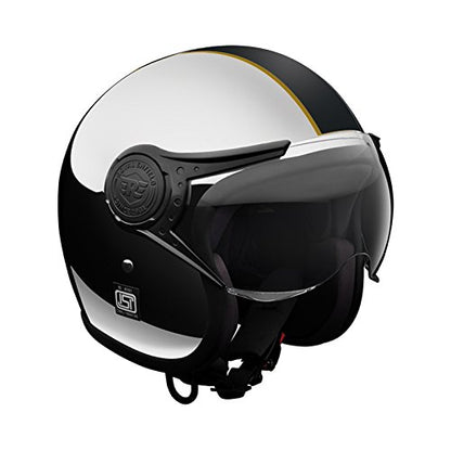 ROYAL ENFIELD OPEN FACE SIGNATURE CHROME HELMET CHROME BLACK