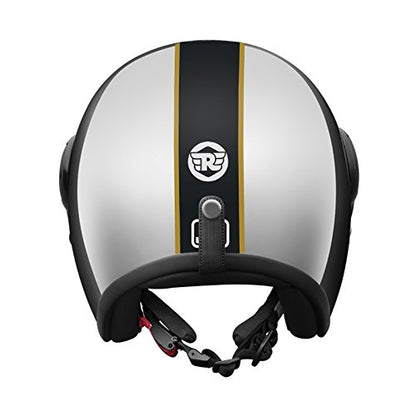 ROYAL ENFIELD OPEN FACE SIGNATURE CHROME HELMET CHROME BLACK