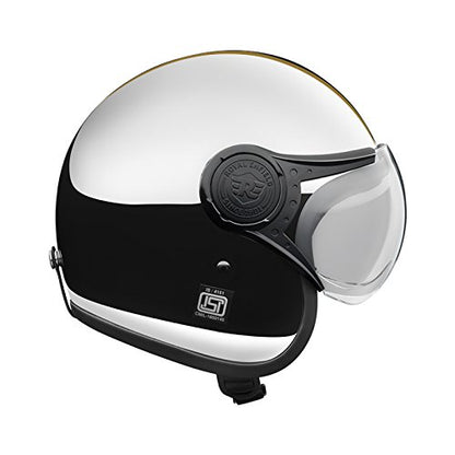 ROYAL ENFIELD OPEN FACE SIGNATURE CHROME HELMET CHROME BLACK