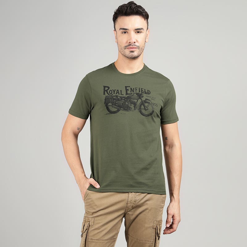 ROYAL ENFIELD RE BULLET 350 T SHIRT OLIVE