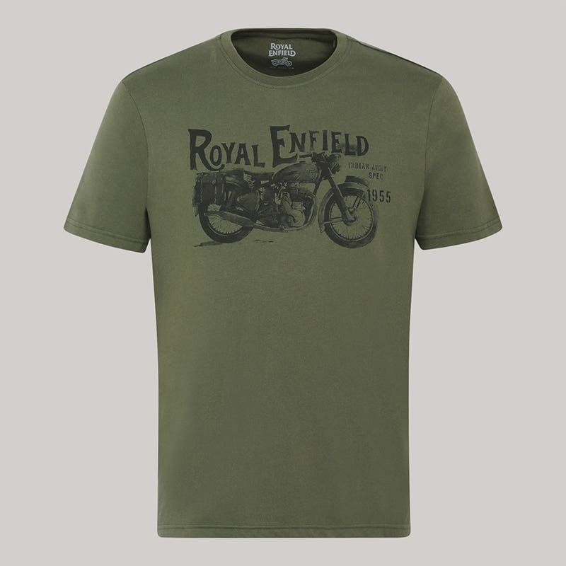 ROYAL ENFIELD RE BULLET 350 T SHIRT OLIVE