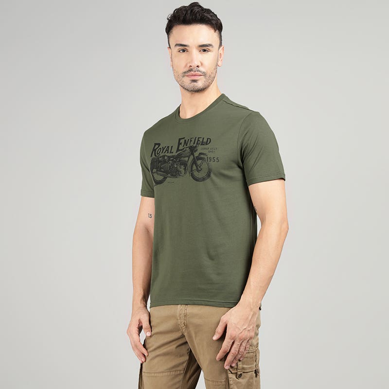 ROYAL ENFIELD RE BULLET 350 T SHIRT OLIVE