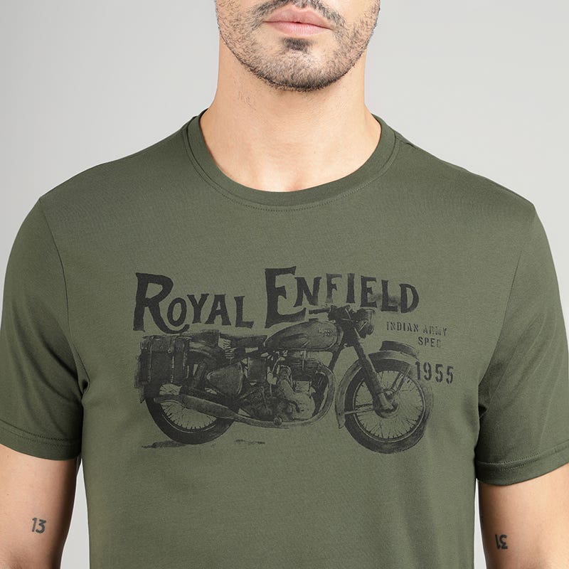 ROYAL ENFIELD RE BULLET 350 T SHIRT OLIVE