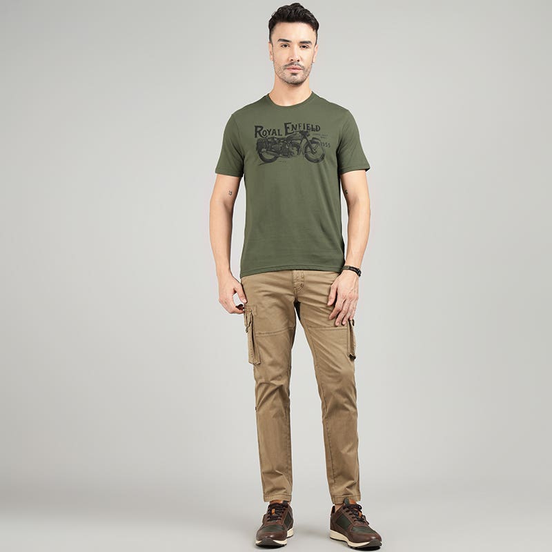 ROYAL ENFIELD RE BULLET 350 T SHIRT OLIVE