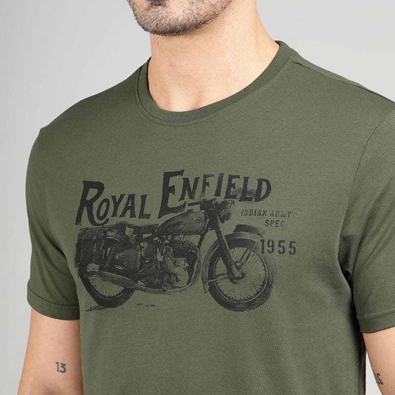 ROYAL ENFIELD RE BULLET 350 T SHIRT OLIVE
