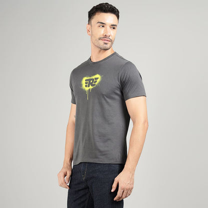 ROYAL ENIFIELD RE STENCIL SPRAY T SHIRT CHARCOAL