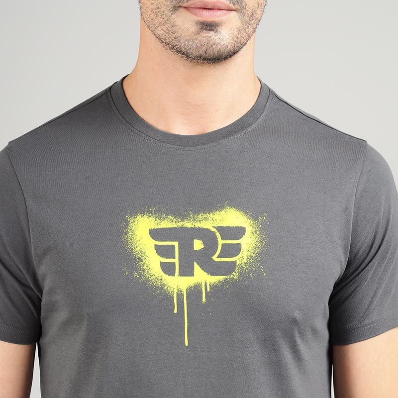 ROYAL ENIFIELD RE STENCIL SPRAY T SHIRT CHARCOAL