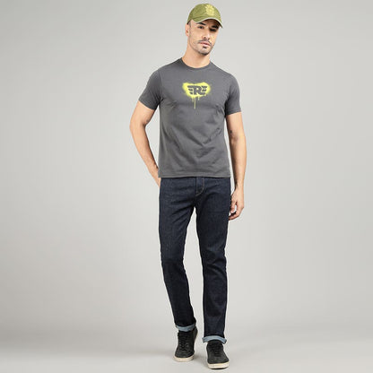 ROYAL ENIFIELD RE STENCIL SPRAY T SHIRT CHARCOAL