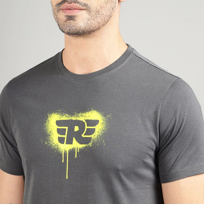 ROYAL ENIFIELD RE STENCIL SPRAY T SHIRT CHARCOAL