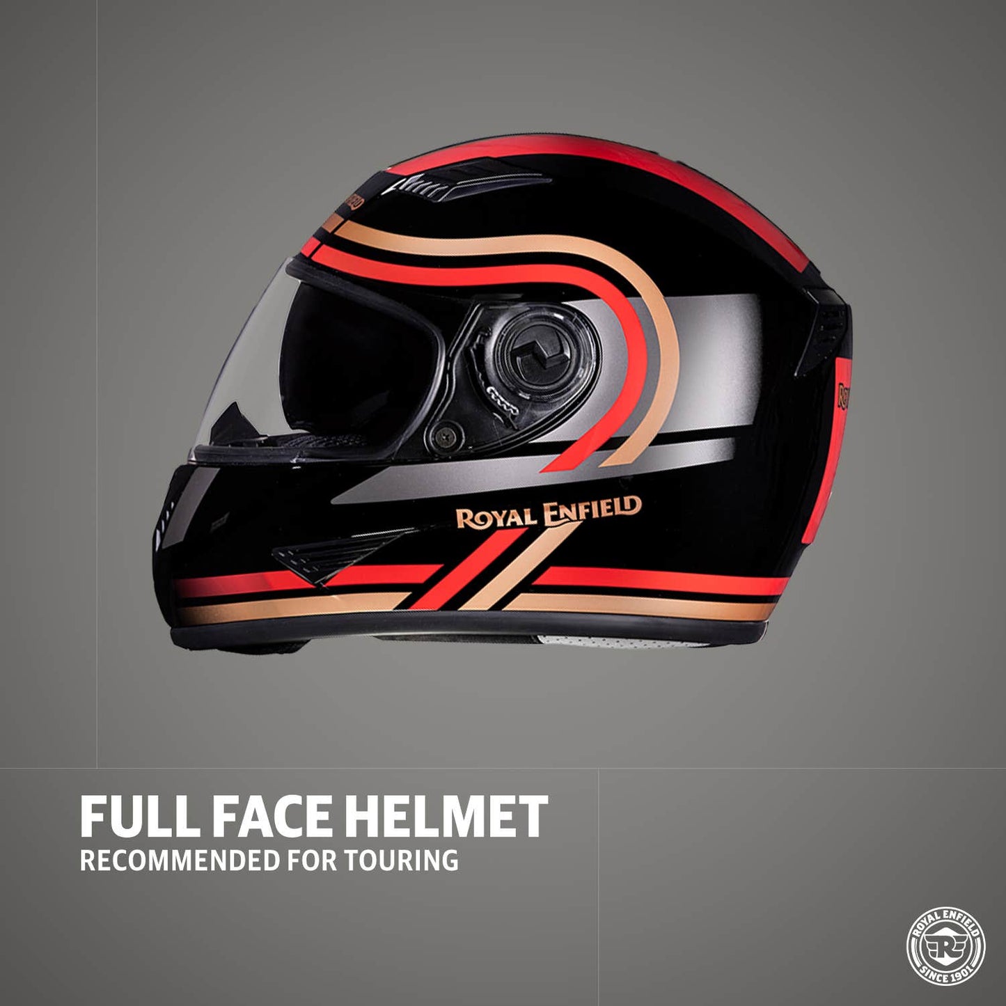 ROYAL ENFIELD STUNNER HELMET WITH DUAL VISOR GLOSS BLACK