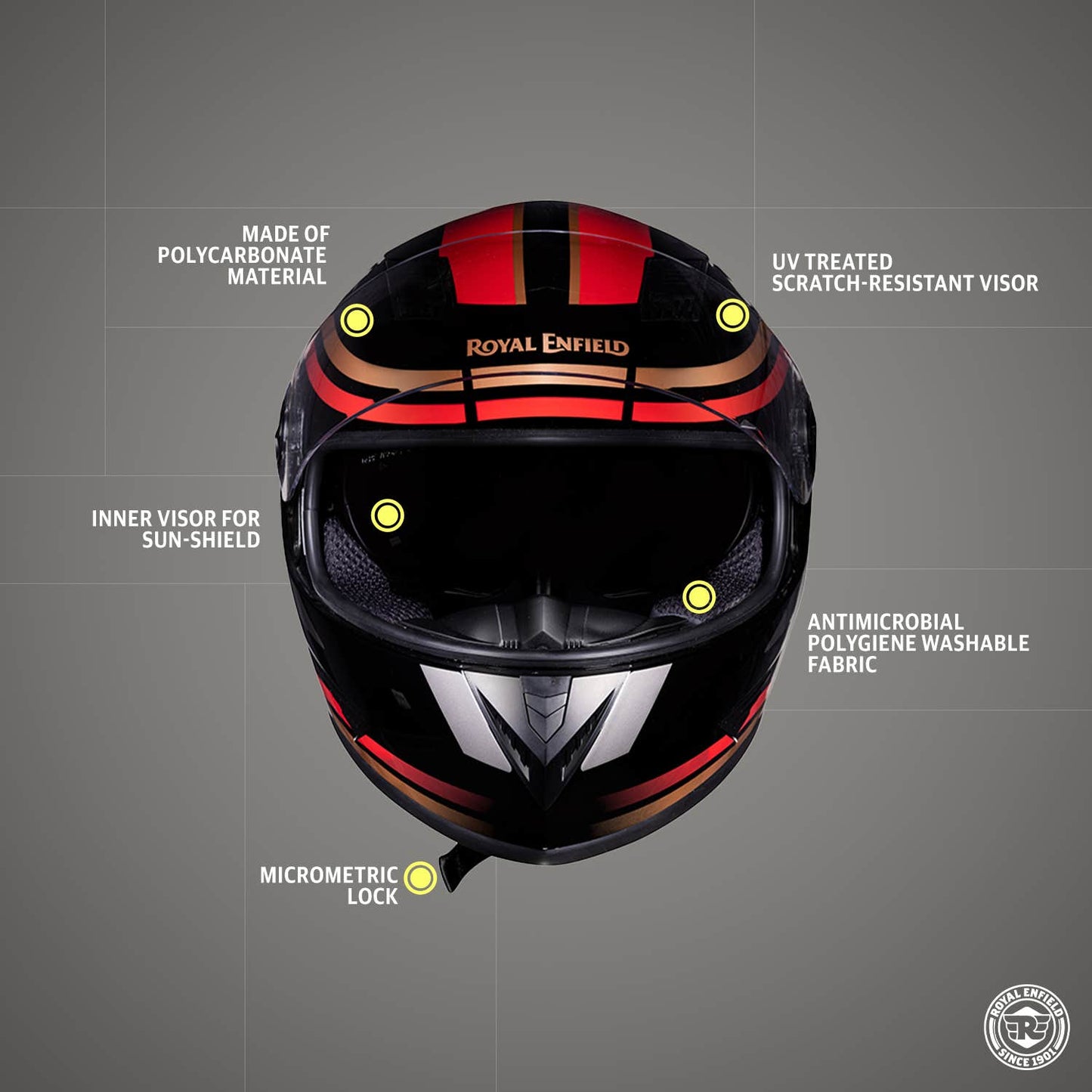 ROYAL ENFIELD STUNNER HELMET WITH DUAL VISOR GLOSS BLACK
