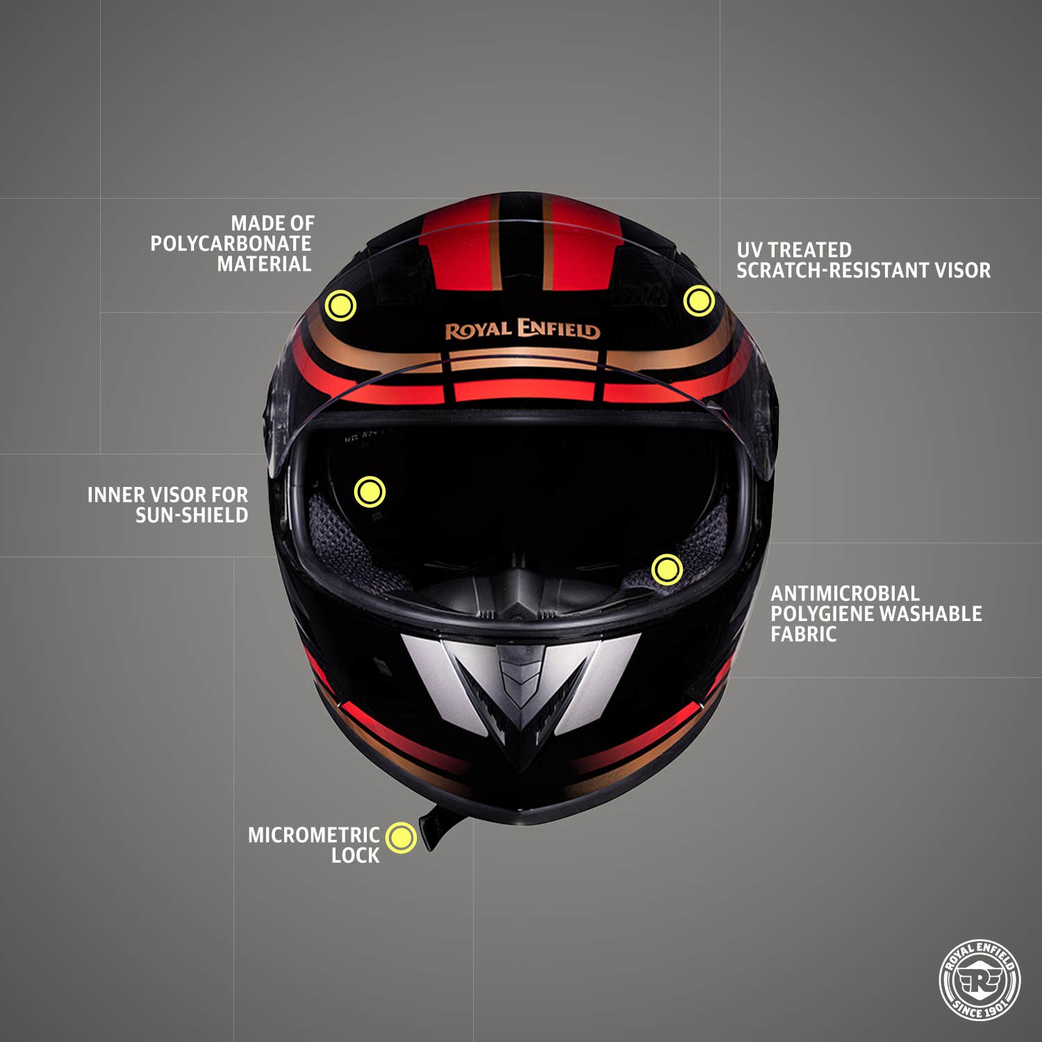 ROYAL ENFIELD STUNNER HELMET WITH DUAL VISOR GLOSS BLACK