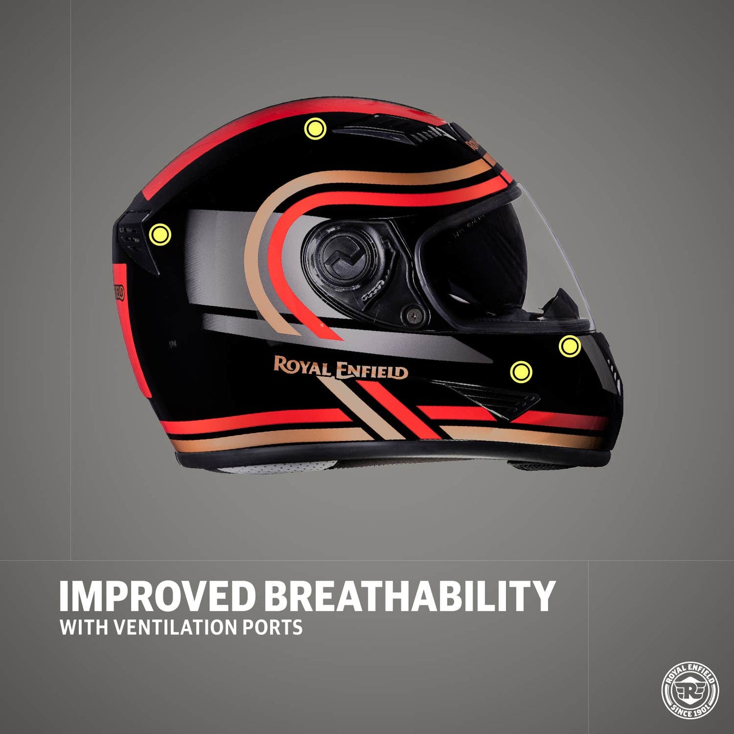 ROYAL ENFIELD STUNNER HELMET WITH DUAL VISOR GLOSS BLACK