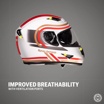ROYAL ENFIELD STUNNER HELMET WITH DUAL VISOR GLOSS WHITE