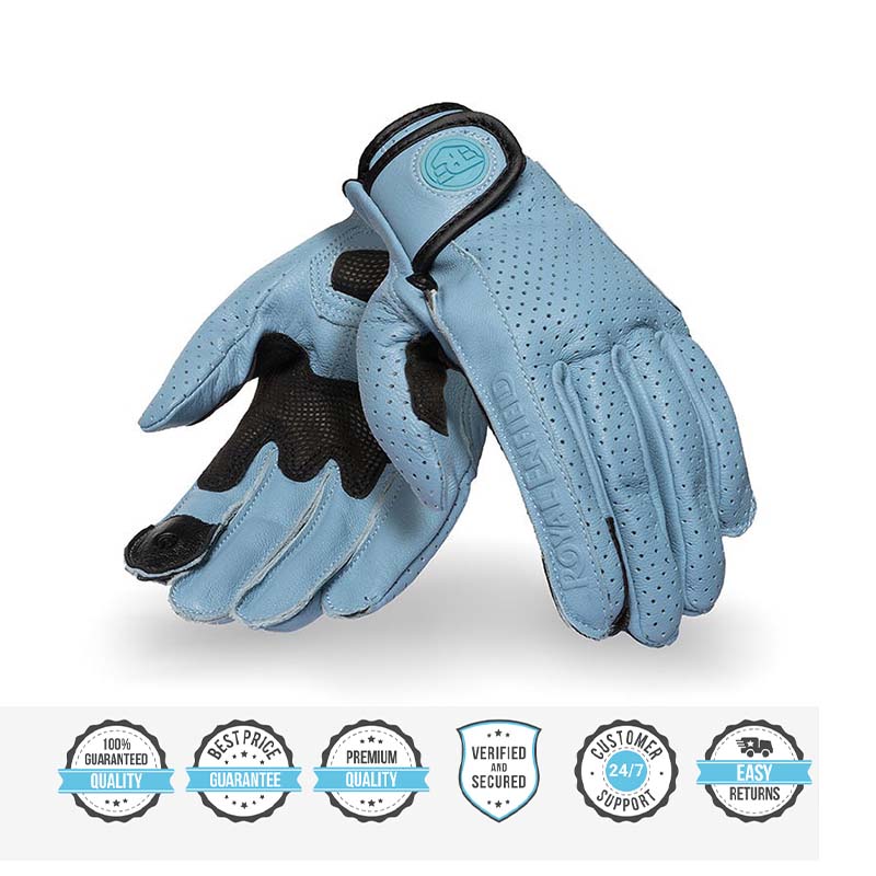 ROYAL ENFIELD SUMMER RIDING GLOVES BLUE