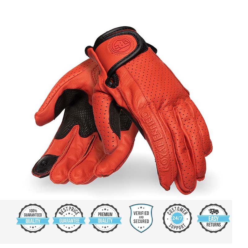 ROYAL ENFIELD SUMMER RIDING GLOVES RED