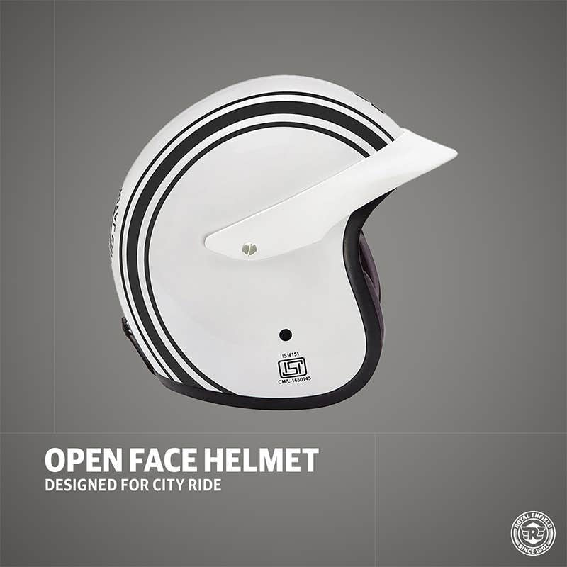 ROYAL ENFIELD SUN PEAK OPEN FACE LIGHTWEIGHT HELMET GLOSS WHITE