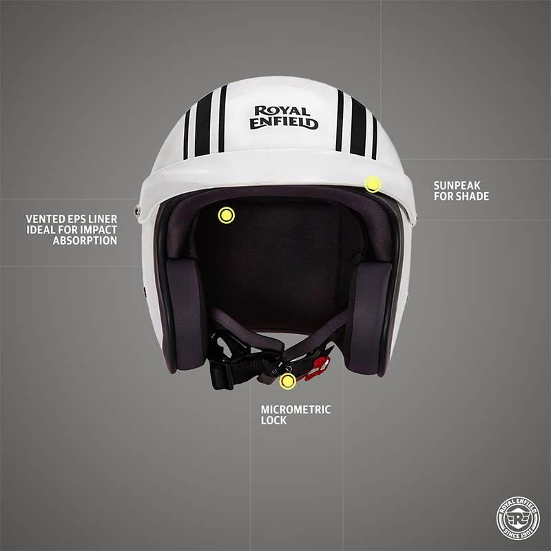 ROYAL ENFIELD SUN PEAK OPEN FACE LIGHTWEIGHT HELMET GLOSS WHITE