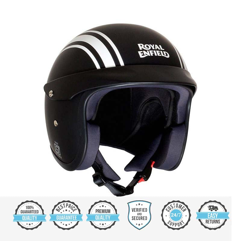 ROYAL ENFIELD SUN PEAK OPEN FACE LIGHTWEIGHT HELMET GLOSS BLACK