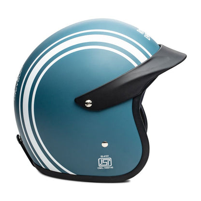 ROYAL ENFIELD TWIN STRIPES SUNPEAK HELMET MATT SQUADRON BLUE